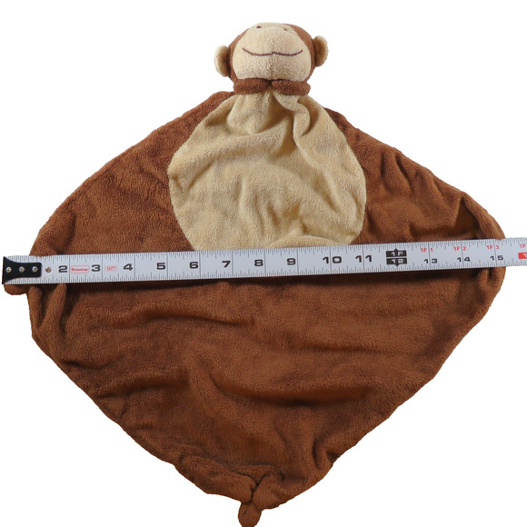 Angel Dear Monkey Security Blanket Baby Lovey Brown Plush Knotted Corners - Picture 4 of 6